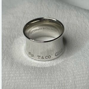 Authentic Tiffany & Co. 925 Sterling Silver 1837 T & CO 1837 12mm Wide Ring